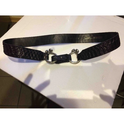 Pre-owned Kenzo Leather Belt In Black