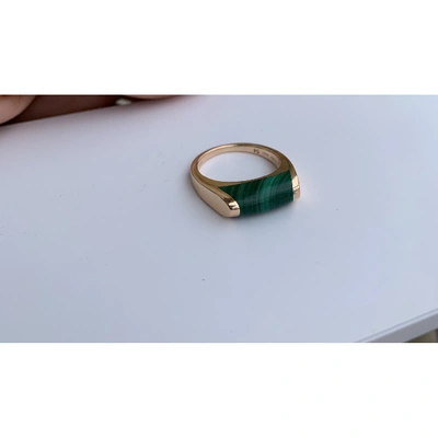 Pre-owned Bulgari Tronchetto Pink Gold Ring In Green