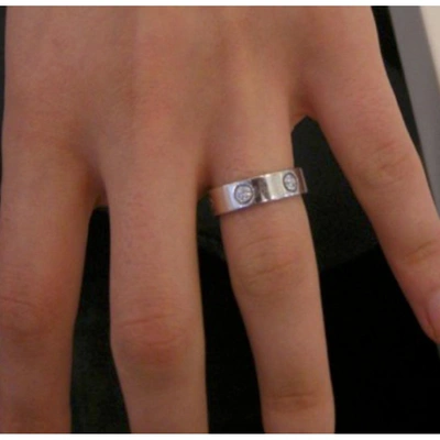 Pre-owned Cartier Love White Gold Ring In Grey