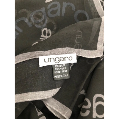 Pre-owned Emanuel Ungaro Silk Stole In Black