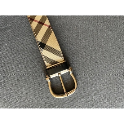 Pre-owned Burberry Beige Cloth Belt