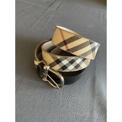 Pre-owned Burberry Beige Cloth Belt