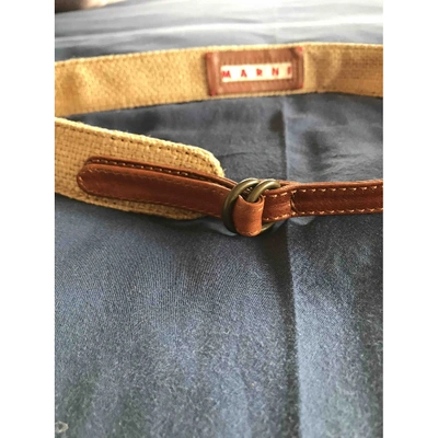 Pre-owned Marni Cloth Belt In Beige