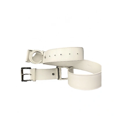 Pre-owned Dior White Leather Belt