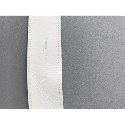 Pre-owned Dior White Leather Belt