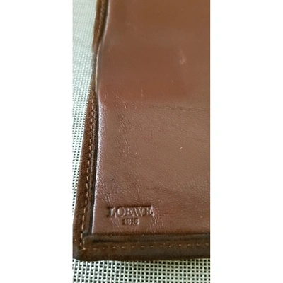 Pre-owned Loewe Brown Suede Wallet