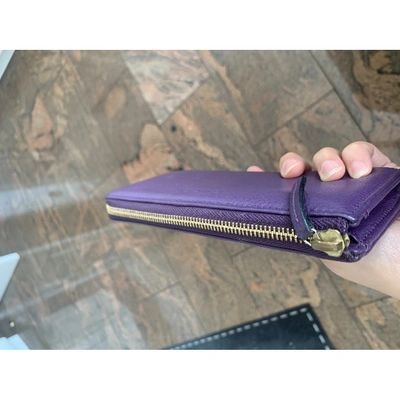 Pre-owned Gucci Leather Wallet In Purple