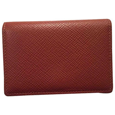 Pre-owned Smythson Leather Card Wallet In Brown