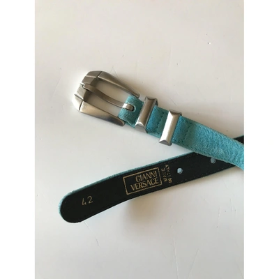 Pre-owned Versace Belt In Turquoise