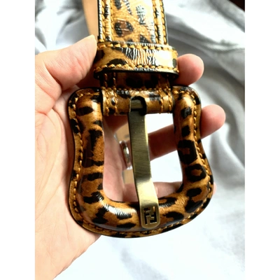 Pre-owned Fendi Beige Leather Belt