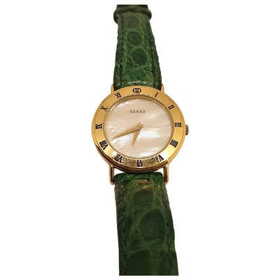 Pre-owned Gucci Diamantissima Green Steel Watch