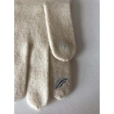 Pre-owned Diane Von Furstenberg White Cashmere Gloves