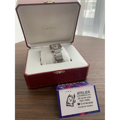 Pre-owned Cartier Tank Française Silver Steel Watch