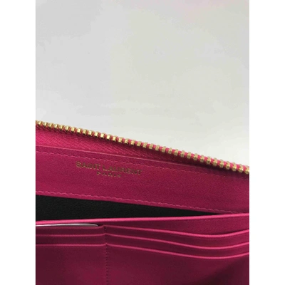 Pre-owned Saint Laurent Chyc Leather Wallet In Pink