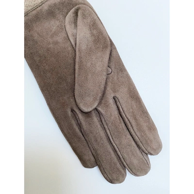Pre-owned Brunello Cucinelli Beige Suede Gloves