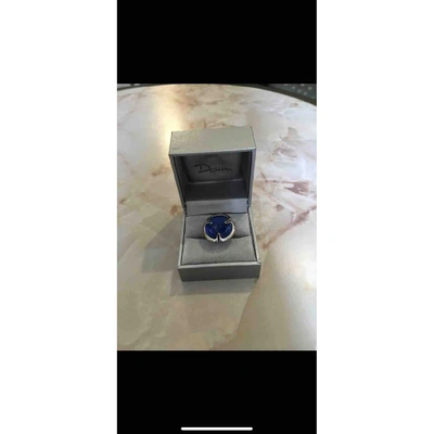 Pre-owned Daum Silver Ring In Blue