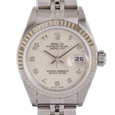 Pre-owned Rolex Lady Datejust 26mm White Gold And Steel Watch