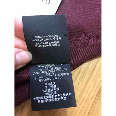 Pre-owned Gucci Wool Stole In Burgundy
