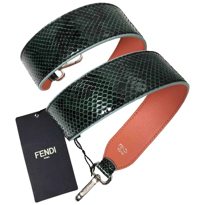 Pre-owned Fendi Green Python Purses, Wallet & Cases