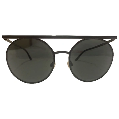 Pre-owned Giorgio Armani Black Metal Sunglasses