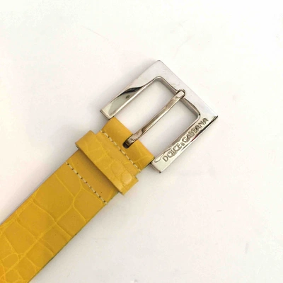 Pre-owned Dolce & Gabbana Leather Belt In Yellow