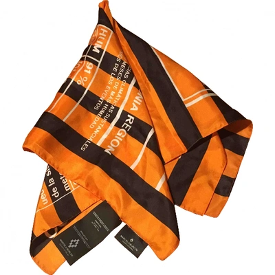 Pre-owned Marcelo Burlon County Of Milan Silk Neckerchief In Orange