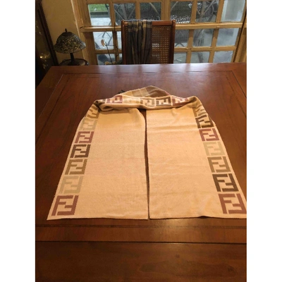 Pre-owned Fendi Beige Wool Scarf