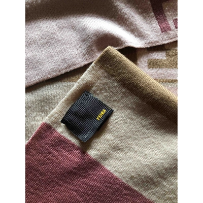 Pre-owned Fendi Beige Wool Scarf