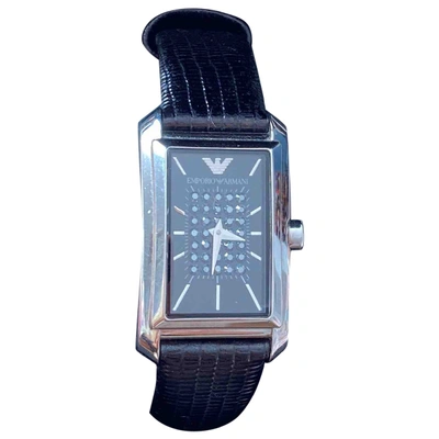 Pre-owned Emporio Armani Black Steel Watch