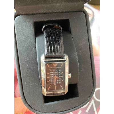 Pre-owned Emporio Armani Black Steel Watch
