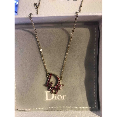 Pre-owned Dior Oblique Necklace In Gold