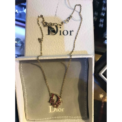 Pre-owned Dior Oblique Necklace In Gold