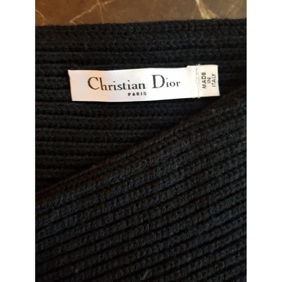 Pre-owned Dior Wool Choker In Black