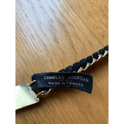 Pre-owned Charles Jourdan Black Leather Belt