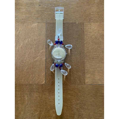 Pre-owned Swatch White Steel Watch