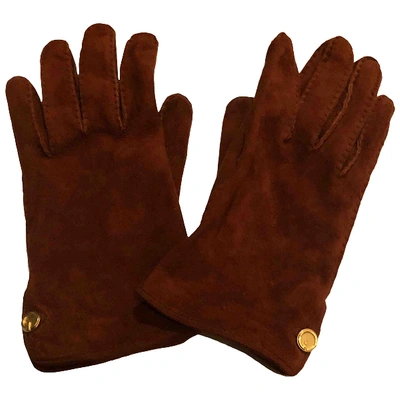 Pre-owned Gucci Gloves In Camel