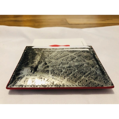 Pre-owned Christian Louboutin Leather Card Wallet In Metallic
