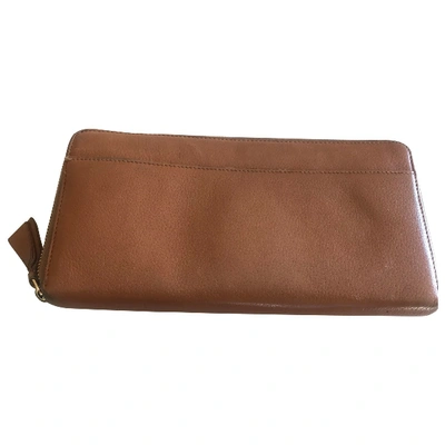 Pre-owned Smythson Leather Wallet In Camel