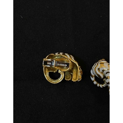 Pre-owned David Webb White Yellow Gold Earrings