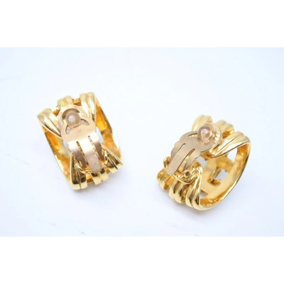 Pre-owned Chanel Cc Gold Gold Plated Earrings
