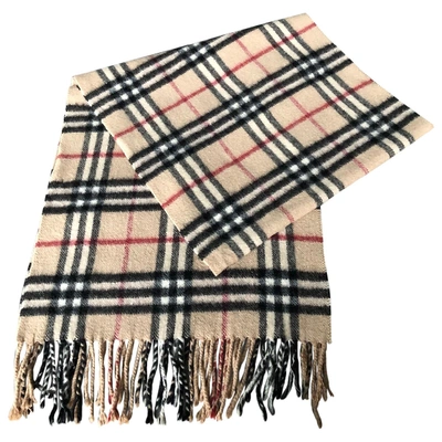 Pre-owned Burberry Beige Cashmere Scarf