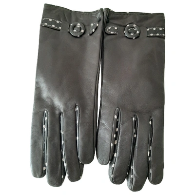 Pre-owned Bjorg Leather Gloves In Brown