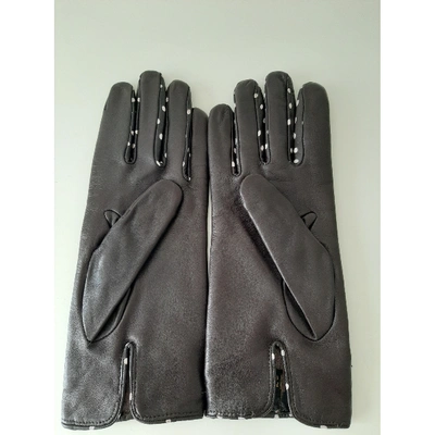 Pre-owned Bjorg Leather Gloves In Brown