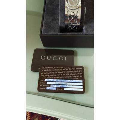 Pre-owned Gucci Twirl Silver Steel Watch
