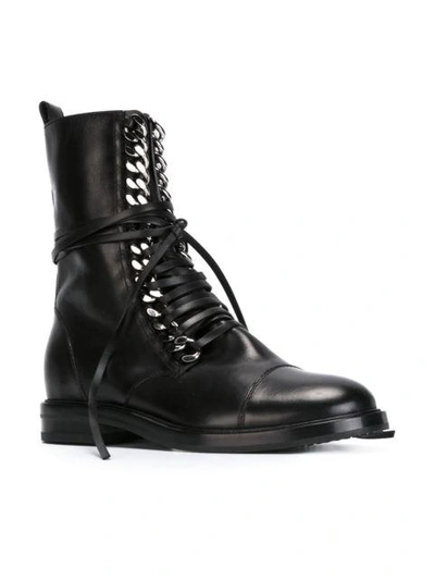 Shop Casadei Chain Detail Combat Boots
