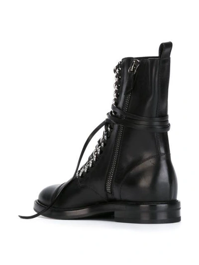 Shop Casadei Chain Detail Combat Boots