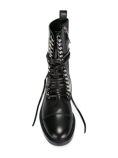 Shop Casadei Chain Detail Combat Boots