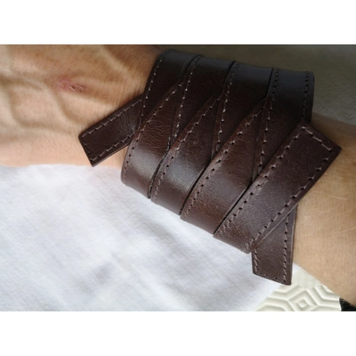 Pre-owned Dior Brown Leather Bracelet