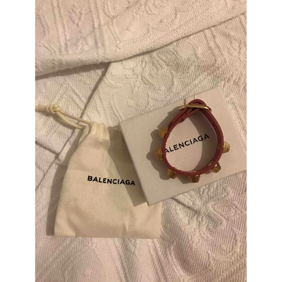 Pre-owned Balenciaga Pink Leather Bracelet