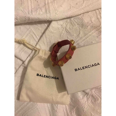 Pre-owned Balenciaga Pink Leather Bracelet